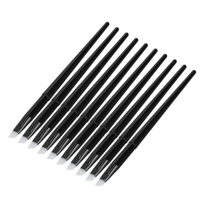 10pcs Eye Brush Angled Eyebrow Brush Silicone Eyebrow Liner Eyeshadow Precise Application Eye Makeup Tool - Image 2