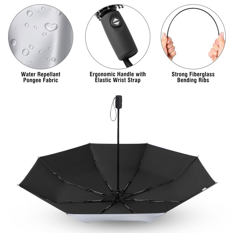G4Free UPF 50+ UV Protection Large Travel Umbrella 42/46 Inch Auto Open Close Windproof Sun Blocking Umbrella - Image 5
