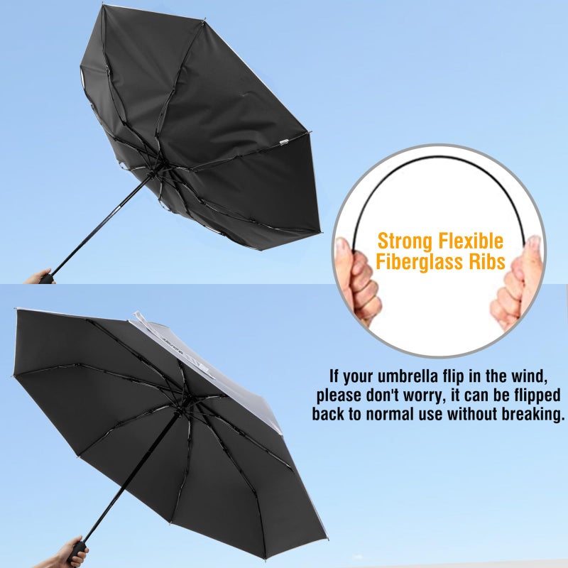 G4Free UPF 50+ UV Protection Large Travel Umbrella 42/46 Inch Auto Open Close Windproof Sun Blocking Umbrella - Image 3