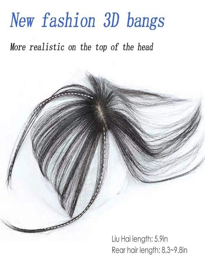 Mrisata Clip on Fringe Hair Extension, Invisible Seamless Thin Neat Air Bangs, Straight 3D Hair Bangs Cover (D) - Image 3