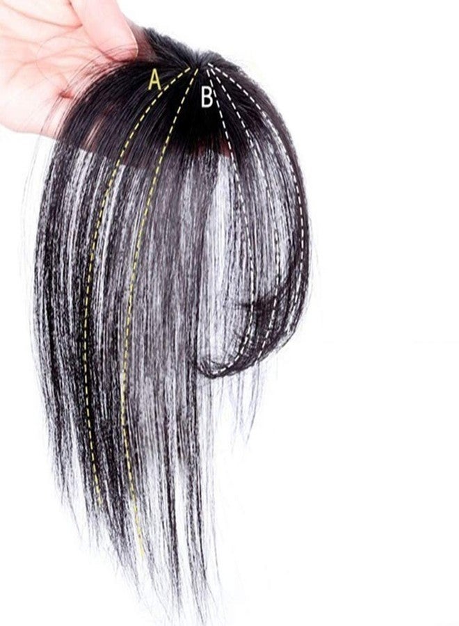 Mrisata Clip on Fringe Hair Extension, Invisible Seamless Thin Neat Air Bangs, Straight 3D Hair Bangs Cover (D) - Image 1