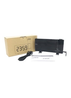 Digital Alarm Clock With Usb Charging Port Black 20.50x6.00x11.00cm