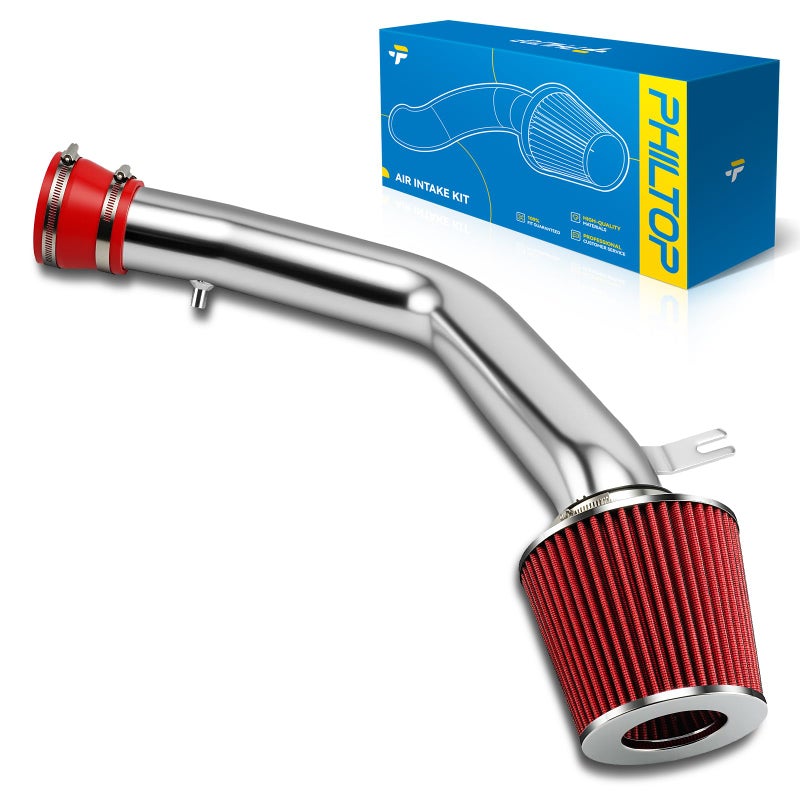 نظام كيت سحب الهواء البارد PHILTOP 3 متوافق مع هوندا أكورد 2003 2004 2005 2006 2007 30L V6 عالي الأداء باللون الأحمر