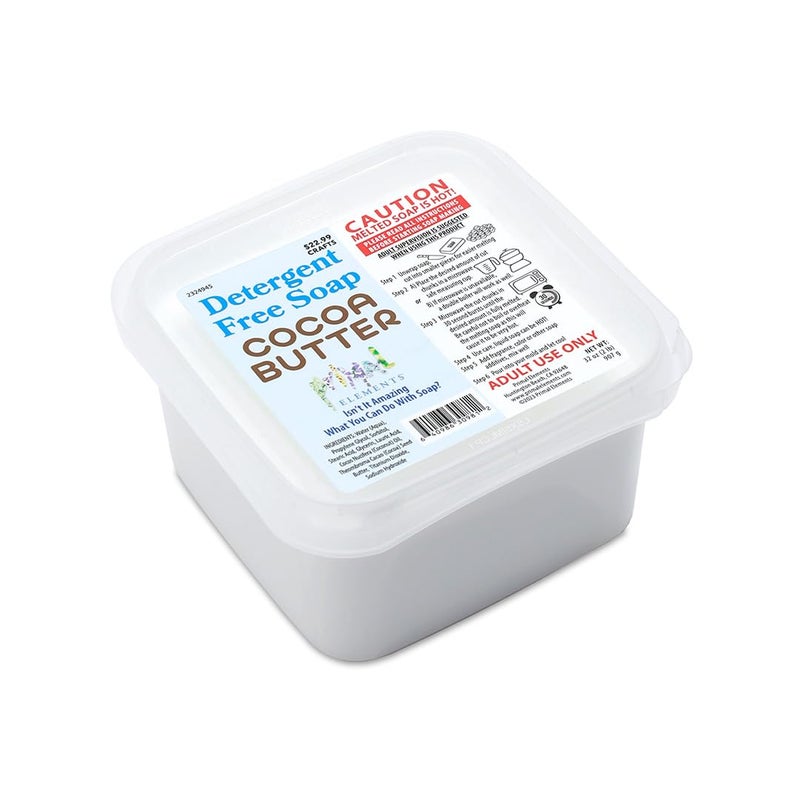 Primal Elements Detergent Free Cocoa Butter Soap Base Moisturizing Melt and Pour Glycerin SoapBase for Crafting and Soap Making Vegan Cruelty Free Easy to Cut 2 Pound - Image 2