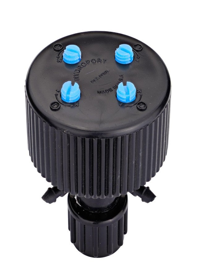 Raindrip 13400UB Hydro-Port Adjustable Four Bubbler, up to 30 GPH Per Outlet, Black-Blue - Image 3