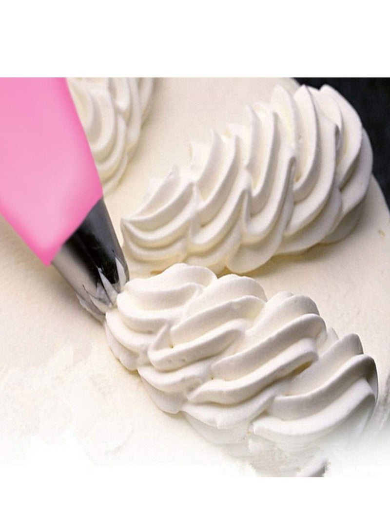 إسكدنيا مجموعة ملعقات الطبق الفرنسي القابلة للاستخدام مجددًا بأربعة أحجام، ملعقات التزيين الكعكة للمطبخ والخبز (وردي) - Image 4