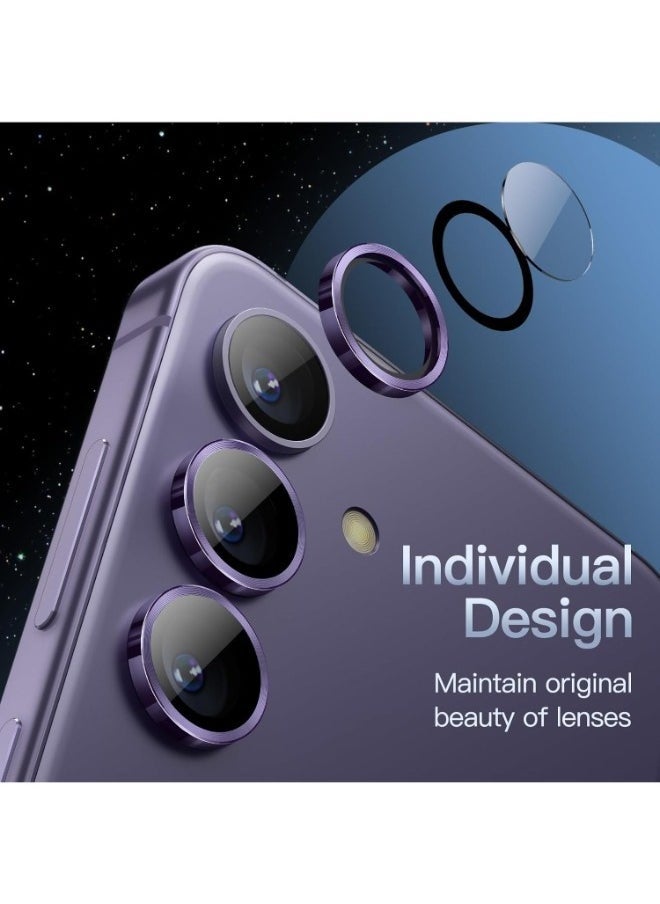 wexon - Camera Lens Protector for Samsung Galaxy  S24 Plus , 9H Tempered Glass Single Ring Cover, Easy to Install, Clear HD,  (Purple) - Image 1
