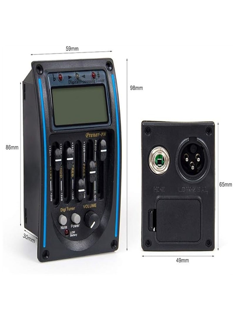 Generic 5 Band Acoustic Guitar Preamp EQ Equalizer Piezo Pickup Tuner Amplifier LCD Mic 1 Set  - Image 5