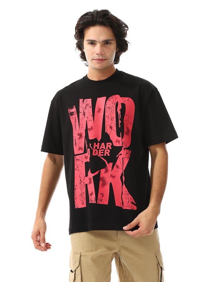 WHITE RABBIT "Work Harder" Printed T-shirt - Image 1