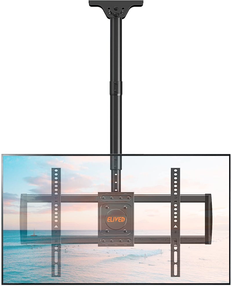 ELIVED Ceiling TV Mount for Most 37-75 Inch TVs, Height Adjustable Full Motion Ceiling Mount for Flat Pitched Roof, Hanging TV Bracket Swivel and Tilt, Holds up to 110 lbs, Max VESA 600x400mm YD3016 - Image 1