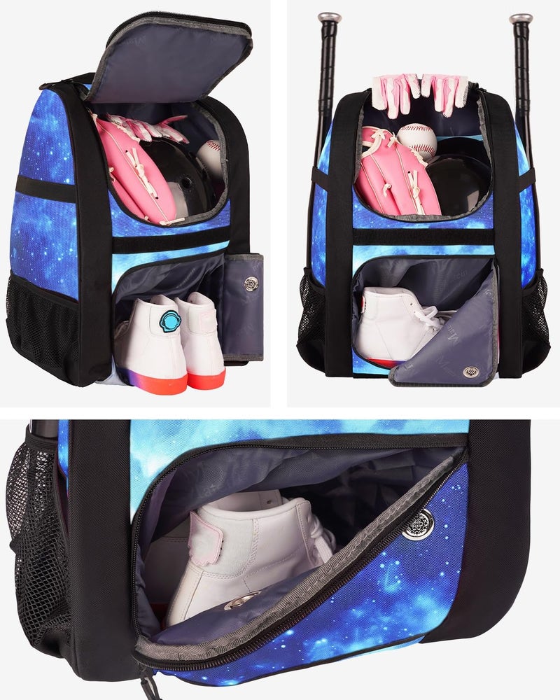MATEIN Softball Bag for Boys, Large Youth Baseball Baackpack Holds 4 Bat with Fence Hook & Shoe Compartment, Softball Catchers Gear Backpack for Adults Fit Batting Glove, Helmet, Baseball Gifts - Image 3