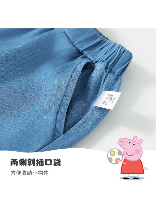Peppa Pig summer Boys' Lightweight Tencel Denim Casual Shorts - Soft, Breathable Baby Pants - Image 5