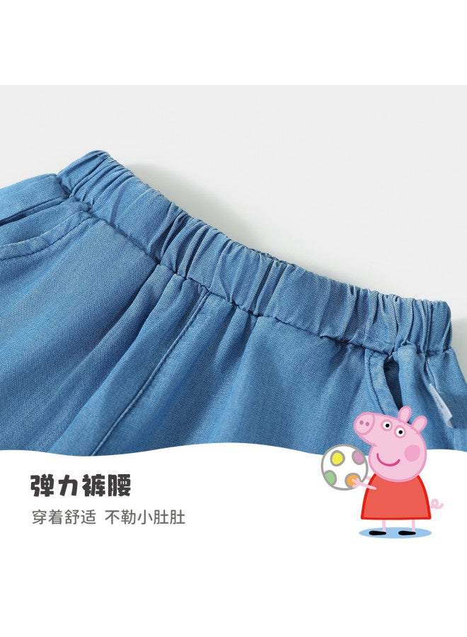 Peppa Pig summer Boys' Lightweight Tencel Denim Casual Shorts - Soft, Breathable Baby Pants - Image 4