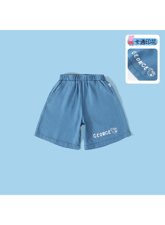 Peppa Pig summer Boys' Lightweight Tencel Denim Casual Shorts - Soft, Breathable Baby Pants - Image 2