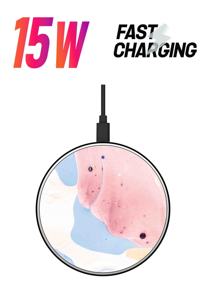 ثيودور شاحن لاسلكي سريع بتصميم مطبوع مع كابل USB متعدد الألوان - Image 1