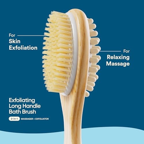 Bloom by Boldcare Bloom by Bold Care 2-in-1 Long Handle Body Brush | For Skin Exfoliation and Massage | Reduces Cellulite | Stimulates Blood Circulation & Reduces Dead Skin Cells | Natural, Soft Bristles | (1 unit) - Image 5