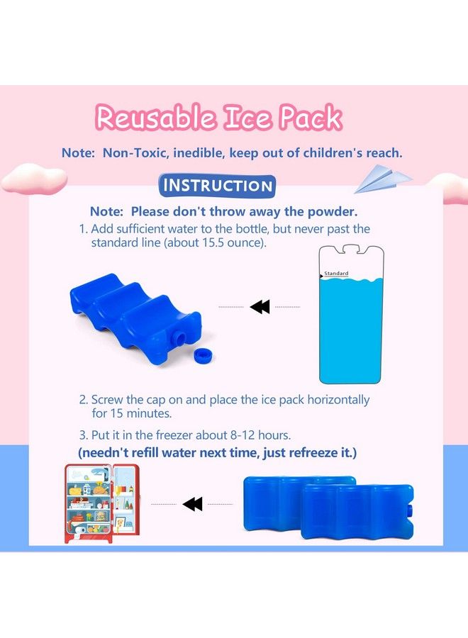 LUXJA أكياس ثلج قابلة لإعادة الاستخدام لتخزين حليب الثدي (عبوة من 2) أكياس ثلج لزجاجات حليب الثدي للأمهات العاملات باللون الأزرق - Image 3