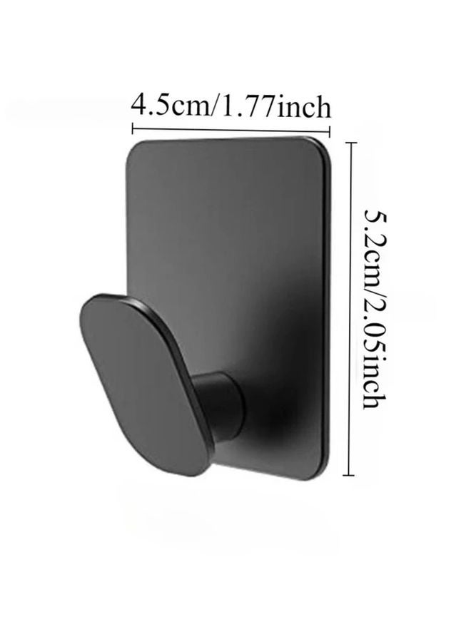 Black With Silvery Modern Stainless Steel Adhesive Towel Hooks No Drill Wall Mount - Image 3
