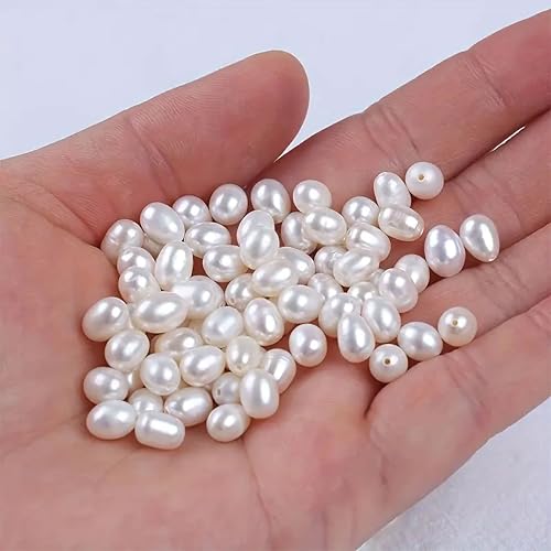 INDIKONB Glass Tear Drop Beads 8x11mm for Bracelet & Jewellery Making | AAAAA Offwhite Drop Shaped Glass Beads Bulk Pack - Image 4