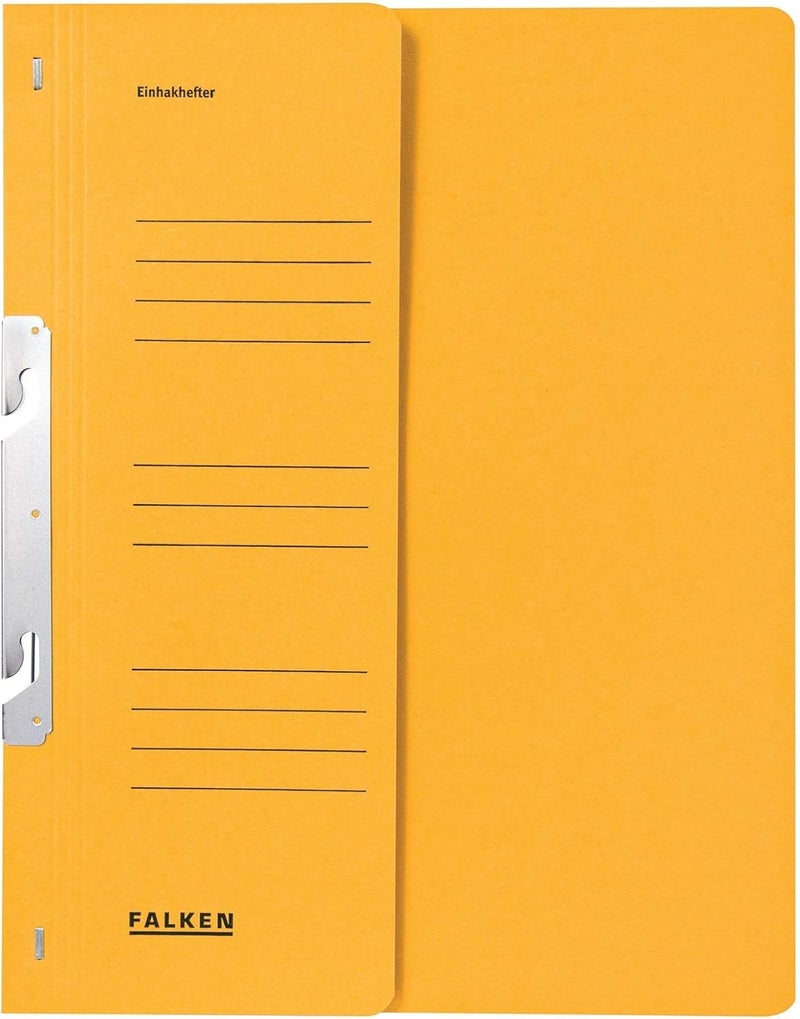 FALKEN Exacompta - Ref 80000672001F - FALKEN - Hook-In Top-Down Flat Files - A4 (210 x 297mm) in Size, Half Cover for Identification, 250gsm Recycled Manilla - Yellow (Pack of 50) - Image 2