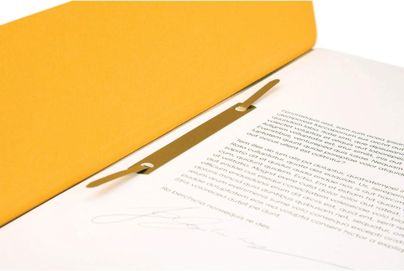 FALKEN Exacompta - Ref 80000672001F - FALKEN - Hook-In Top-Down Flat Files - A4 (210 x 297mm) in Size, Half Cover for Identification, 250gsm Recycled Manilla - Yellow (Pack of 50) - Image 5