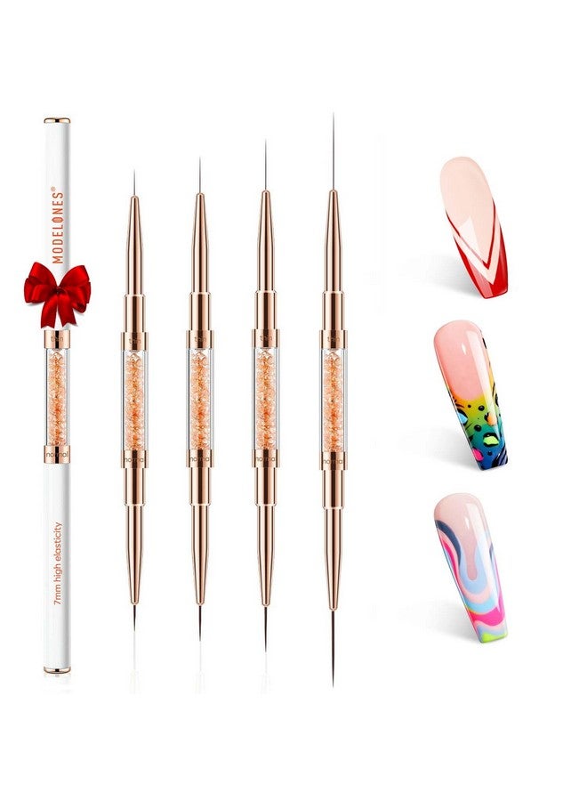 modelones Nail Art Brushes Super Fine Thin Liner Nail Brush Set Sizes 7111520Mm For Nail Gel Polish Painting Designs With Acrylic Rhinestone Handle Gift For Women - Image 1
