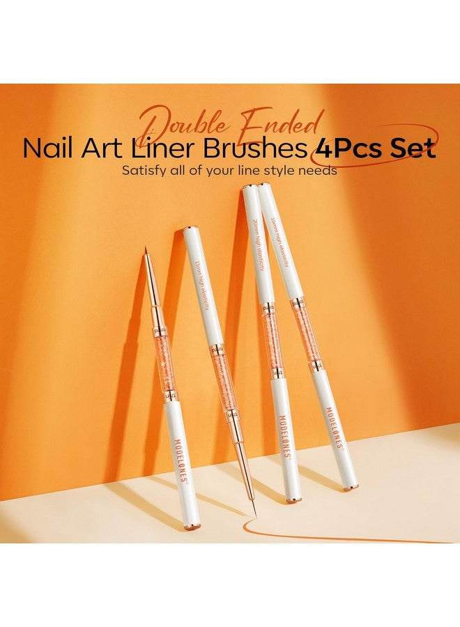 modelones Nail Art Brushes Super Fine Thin Liner Nail Brush Set Sizes 7111520Mm For Nail Gel Polish Painting Designs With Acrylic Rhinestone Handle Gift For Women - Image 2
