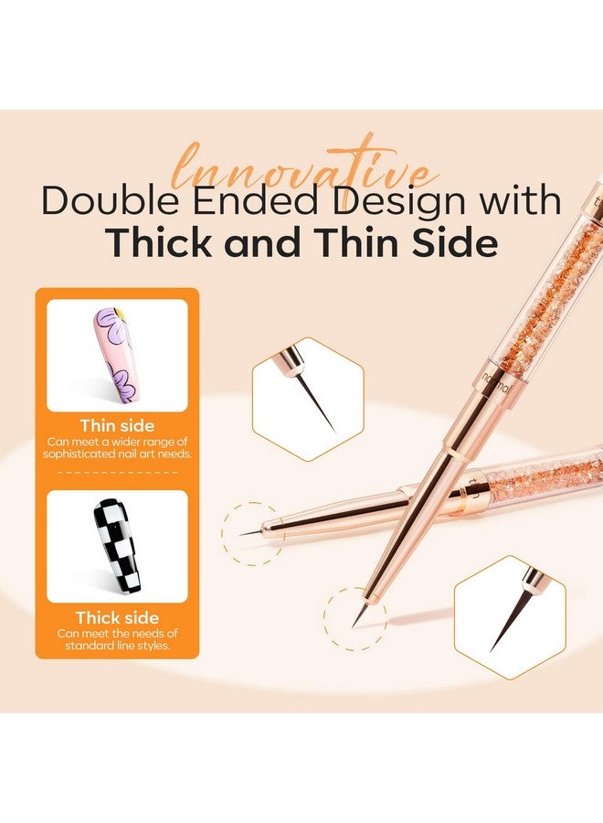 modelones Nail Art Brushes Super Fine Thin Liner Nail Brush Set Sizes 7111520Mm For Nail Gel Polish Painting Designs With Acrylic Rhinestone Handle Gift For Women - Image 4