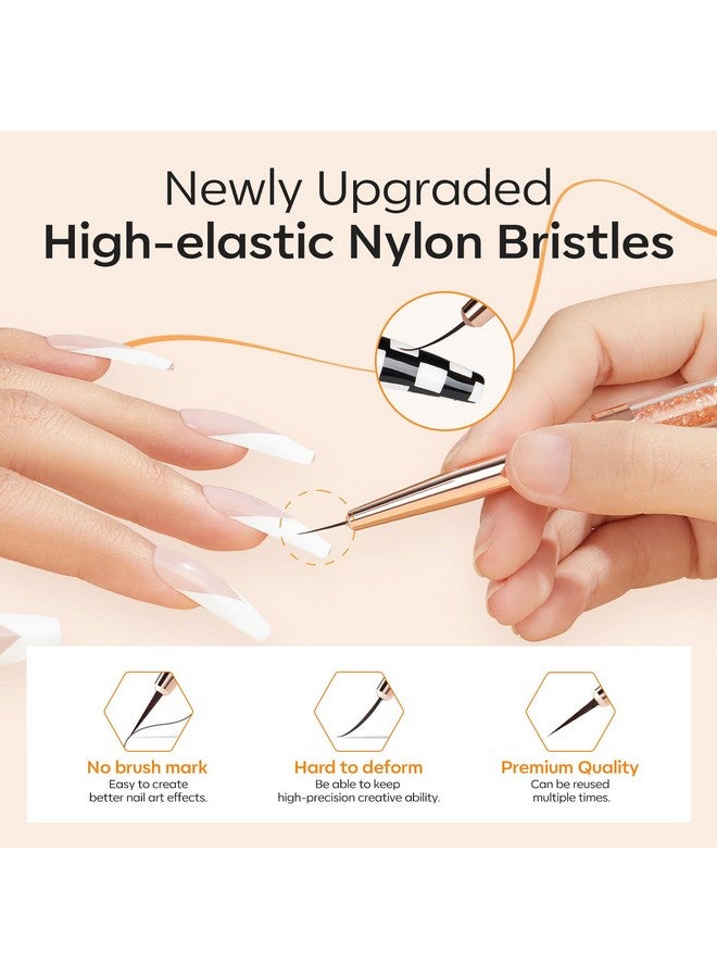 modelones Nail Art Brushes Super Fine Thin Liner Nail Brush Set Sizes 7111520Mm For Nail Gel Polish Painting Designs With Acrylic Rhinestone Handle Gift For Women - Image 5