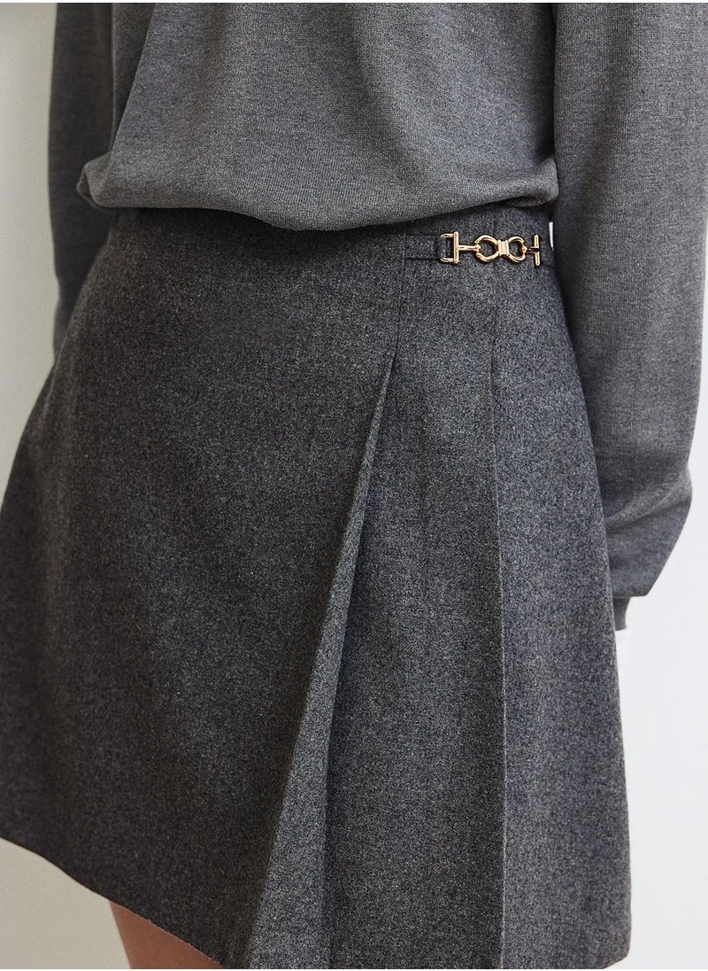 H&M Metal-Detail Mini Skirt