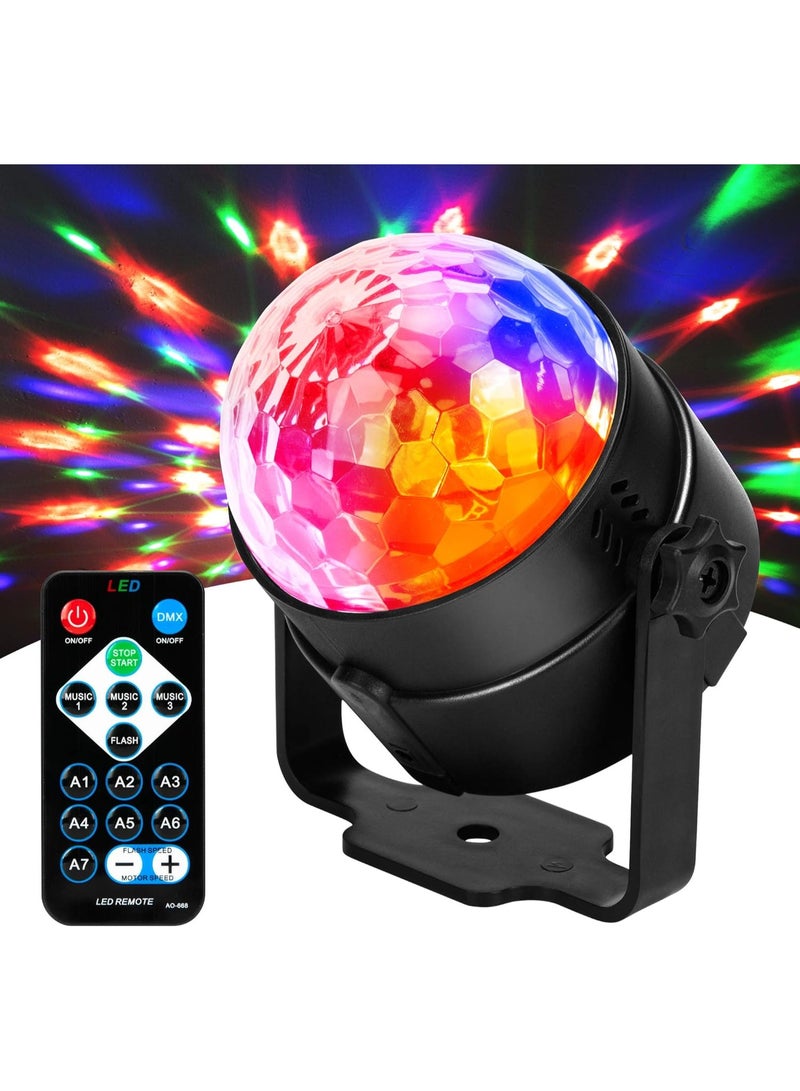 أجريون أضواء كرة ديسكو دوارة مفعلة بالصوت، ضوء ديكسو، ضوء DJ USB، مصباح وميض 7 أوضاع ضوء مسرح بار للغرفة المنزلية حفلات رقص عيد ميلاد DJ بار كاريوكي عيد الميلاد حفل زفاف عرض نادي حانة - Image 1