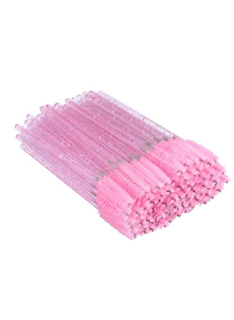G2PLUS 100PCS Eyelash Mascara Brushes, Disposable Lash Spoolies, Crystal Eyelash Brush Makeup Kits for Eyelash Extensions and Eyebrow Brush