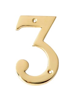 A10SHOP Motif 4Inch Brass Letters Mailbox Decor Address Signs For Houses Outdoor Wall Decor Mailbox Numbers House Address Numbers For Outside Address Sign for Door Numbers Polished Number 3  - Image 1