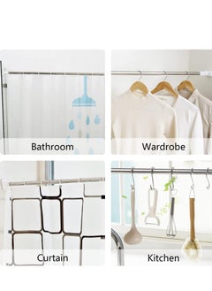 KASTWAVE Extendable Clothes Rail, 50-80cm Stainless Steel Extendable Clothes Rail Pole - Hanging Rails for Clothes, Wardrobe, Shower, Kitchen, Windows Adjustable Shower Curtain Pole, 22mm Diameter  - Image 4