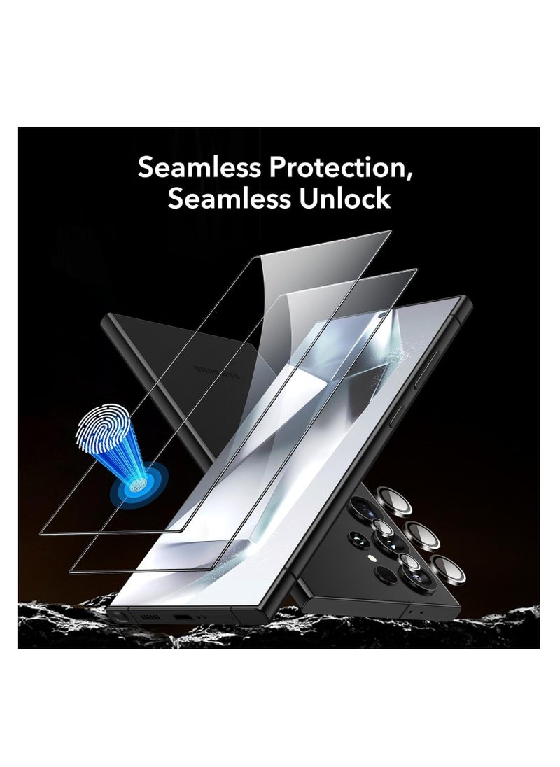 ESR - ESR for Samsung Galaxy S24 Ultra Screen Protector Set, 2 Tempered Glass Screen Protectors and 1 Set Individual Lens Protectors, 2.5D Curved Edges, Full-Coverage Protection, Scratch Resistant, 2+1 Pack - Image 1