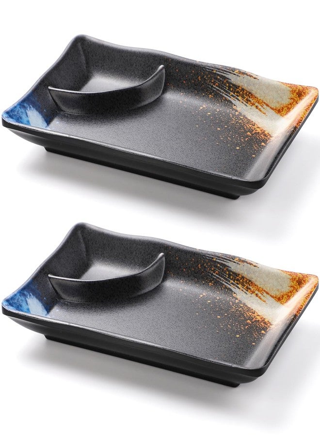 Sailench Sushi Plates Set of 2,Japanese Sushi Serving Plates,Sushi Dinnerware Set for Sushi, Appetizers,Sushi Dishes, Sushi Nights (2) - Image 4