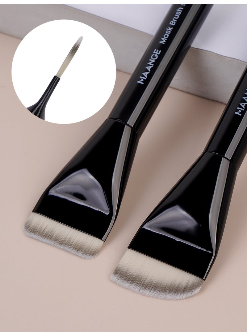 MAANGE 2Pcs Flat Foundation Brush, Angle Foundation Brush, Face Mask Brush Makeup Spatula Facial Brush for Liquid Foundation Mask, Premium Face Makeup Brush for Blending Cream - Image 5