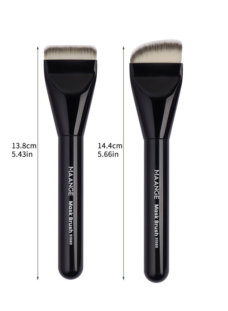 MAANGE 2Pcs Flat Foundation Brush, Angle Foundation Brush, Face Mask Brush Makeup Spatula Facial Brush for Liquid Foundation Mask, Premium Face Makeup Brush for Blending Cream - Image 3