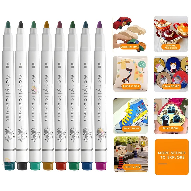 PROBABE Acrylic 24-Piece Color marker Sketch pens for Beginners, Ideal for Coloring Books, DIY Crafts, School Art Supplies - Image 3