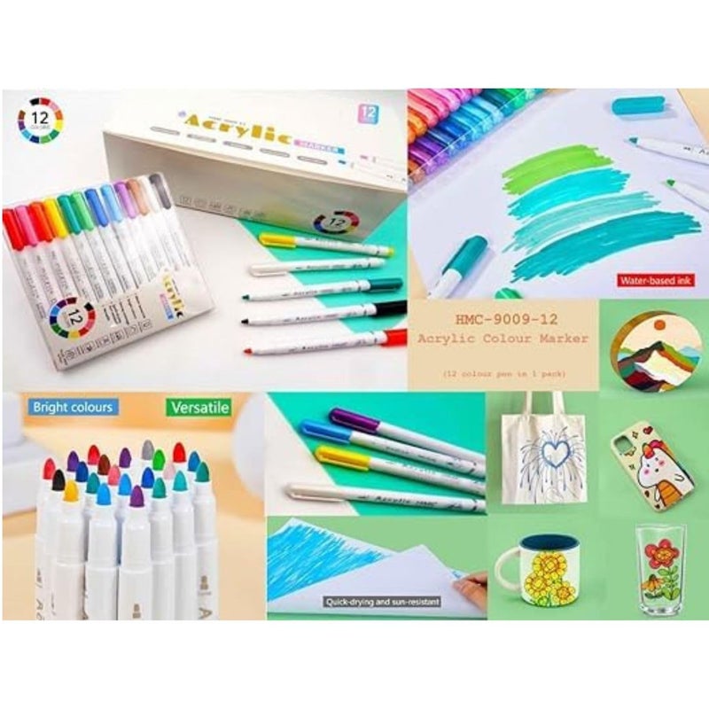 PROBABE Acrylic 24-Piece Color marker Sketch pens for Beginners, Ideal for Coloring Books, DIY Crafts, School Art Supplies - Image 5