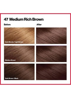 Revlon Permanent Hair Color by Revlon, Permanent Hair Dye, Colorsilk with 100% Gray Coverage, Ammonia-Free, Keratin and Amino Acids, 47 Medium Rich Brown, 4.4 Oz (Pack of 1)  - Image 2