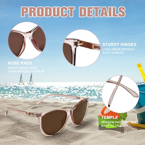 YUKANG Progressive Multifocal Sunglasses for Women Men, Multifocus Sun Readers Outdoor Reading Sunglasses Women's with UV400 LBrown 1.5 - Image 4