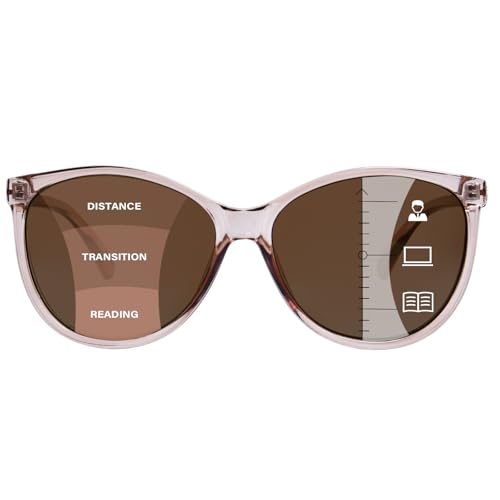 YUKANG Progressive Multifocal Sunglasses for Women Men, Multifocus Sun Readers Outdoor Reading Sunglasses Women's with UV400 LBrown 1.5 - Image 1