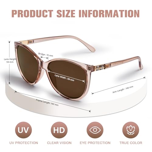 YUKANG Progressive Multifocal Sunglasses for Women Men, Multifocus Sun Readers Outdoor Reading Sunglasses Women's with UV400 LBrown 1.5 - Image 2