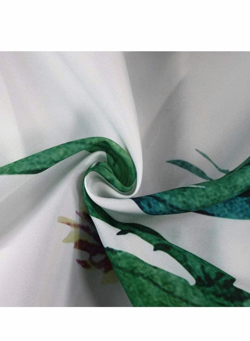 Excefore ستارة حمام، مجموعة ديكور الحمام 180 سم، ستائر دش رخامية ملونة خضراء مع 12 خطافا طباعة جاد بألوان مائية رسومات تجريدية  - Image 3