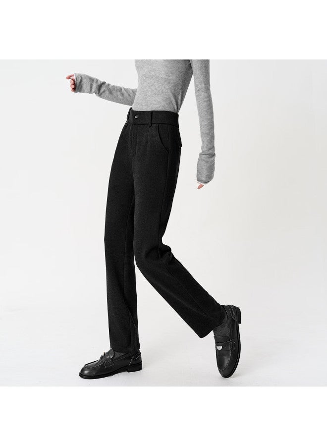 Yanyee Yanyu Simple Versatile Pencil Pants For Women Winter Commuter Slim Fit Casual Trousers Black Gray S - Image 1