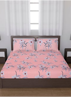 Status Contract Cotton Rich Double Bedsheet with 2 Pillow Covers for Bed Room, Home, Hotel-120 GSM, Pink, 210 X 215 Cm  - Image 2
