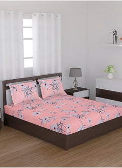 Status Contract Cotton Rich Double Bedsheet with 2 Pillow Covers for Bed Room, Home, Hotel-120 GSM, Pink, 210 X 215 Cm  - Image 3