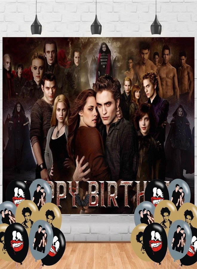 Karg 5ft x 3ft Birthday Party Backdrop, Includes 18 Pcs Balloons, Movie Themed, Black - Image 1
