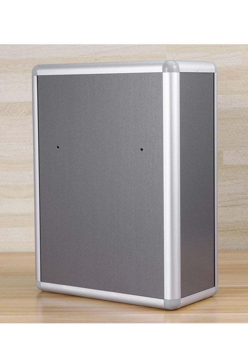 Terabyte - Aluminium Alloy Donation Box with Lock, Trumpet Monitoring and Reporting Mailbox Blank Suggestion Box, Wall-Mounted Complaint Outdoor Letter Box Metal Drop Box, Silver-Grey (Style 1) - Image 1